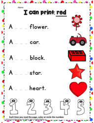 Kindergarten Word Activities